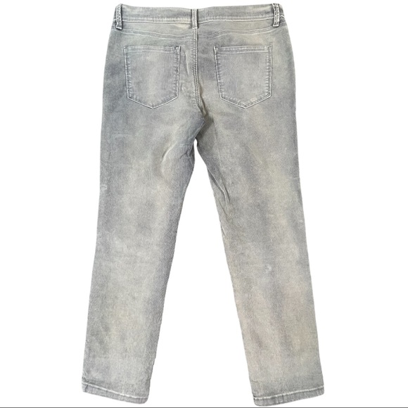 Free People size w28 grey & white/hints of blue, low rise corduroy skinny pants - Picture 8 of 15